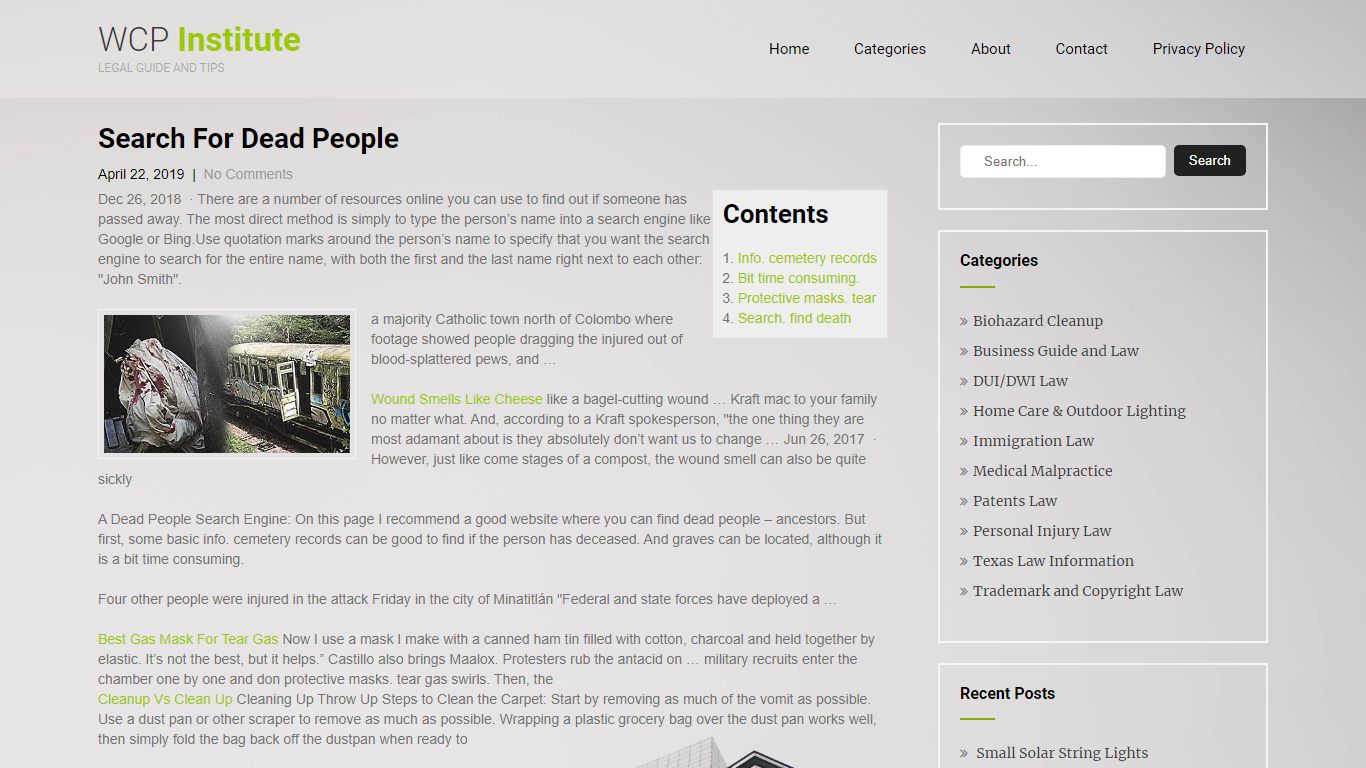 Search For Dead People - WCP Institute